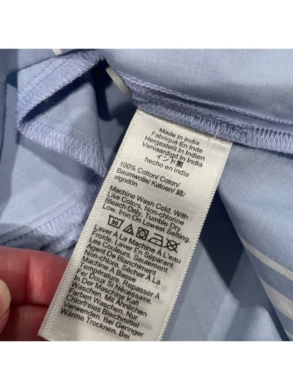 NWT Flawed J.Crew Puff-Sleeve Mini Dress XXS Blue Striped Cotton Popover Poplin - Picture 13 of 14